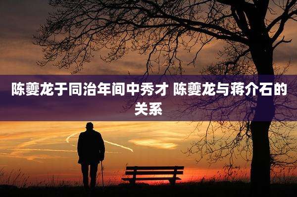 陈夔龙于同治年间中秀才 陈夔龙与***的关系