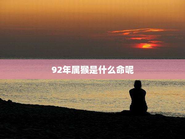 92年属猴是什么命呢