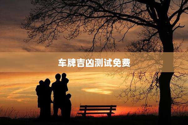 车牌吉凶测试免费