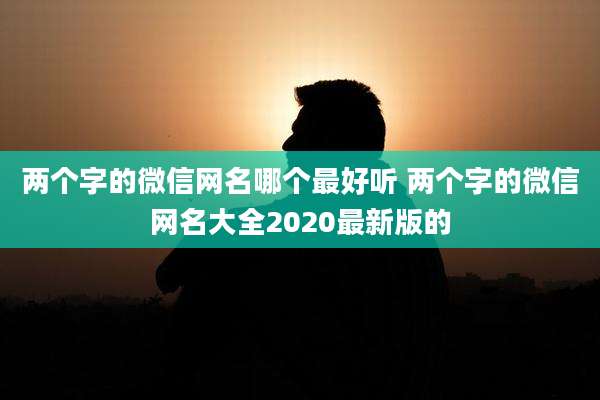 两个字的微信网名哪个最好听 两个字的微信网名大全2020最新版的