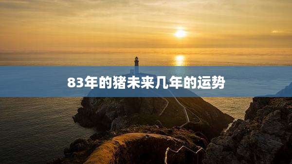 83年的猪未来几年的运势