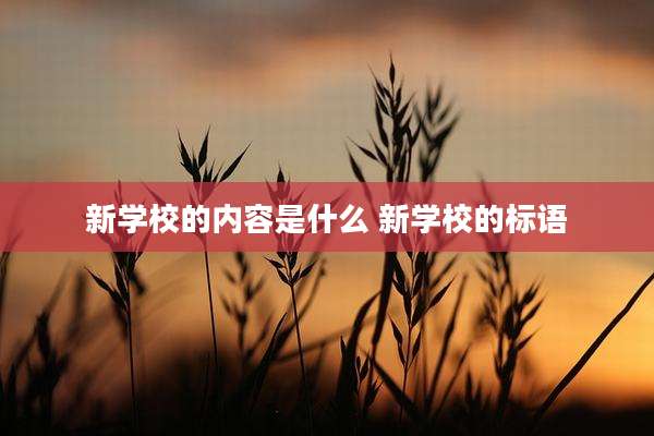 新学校的内容是什么 新学校的标语