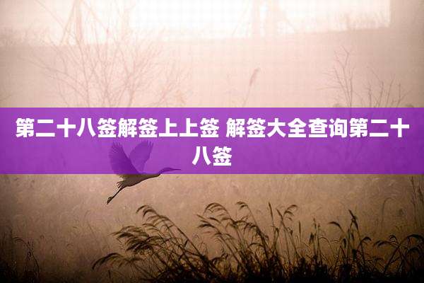 第二十八签解签上上签 解签大全查询第二十八签