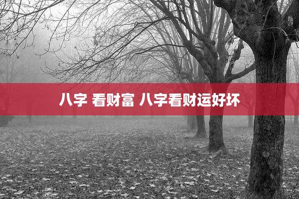 八字 看财富 八字看财运好坏