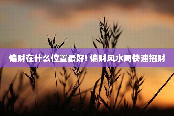 偏财在什么位置最好! 偏财风水局快速招财