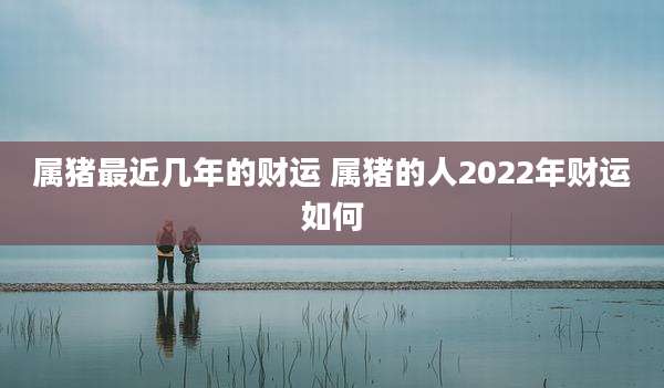 属猪最近几年的财运 属猪的人2022年财运如何
