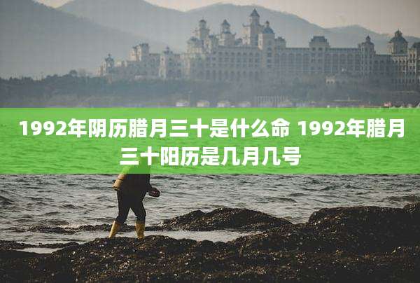 1992年阴历腊月三十是什么命 1992年腊月三十阳历是几月几号