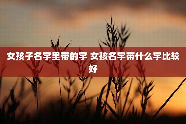 女孩子名字里带的字 女孩名字带什么字比较好