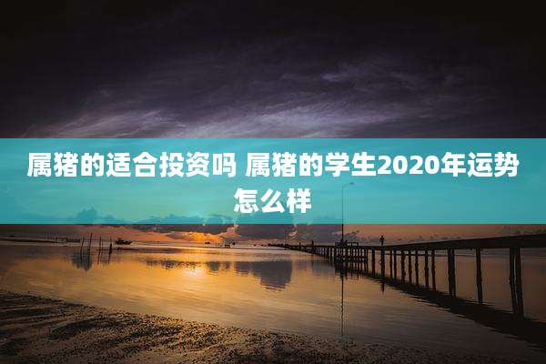 属猪的适合投资吗 属猪的学生2020年运势怎么样