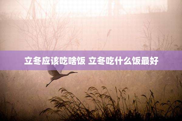 立冬应该吃啥饭 立冬吃什么饭最好