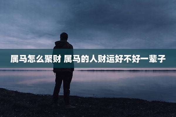 属马怎么聚财 属马的人财运好不好一辈子