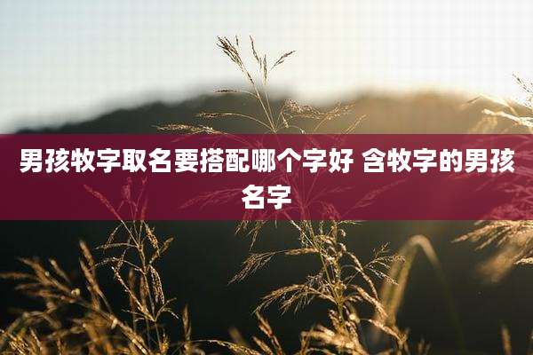 男孩牧字取名要搭配哪个字好 含牧字的男孩名字