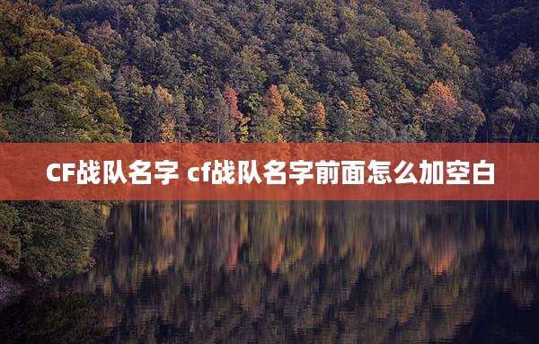 CF战队名字 cf战队名字前面怎么加空白