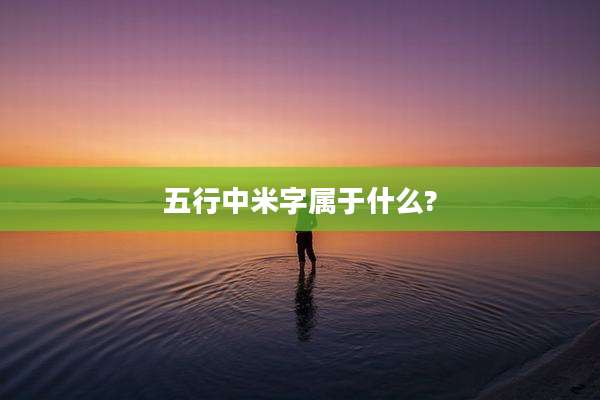 五行中米字属于什么?