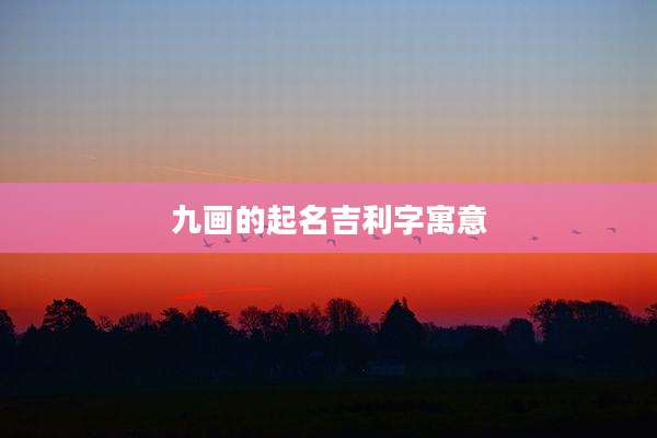 九画的起名吉利字寓意