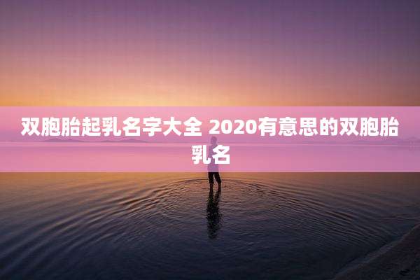 双胞胎起乳名字大全 2020有意思的双胞胎乳名