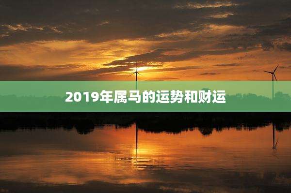 2019年属马的运势和财运