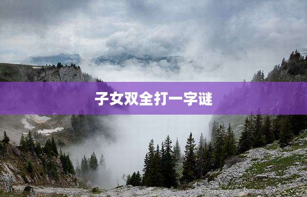 子女双全打一字谜