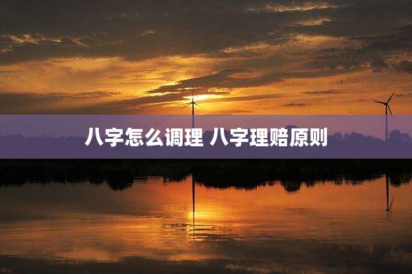 八字怎么调理 八字理赔原则