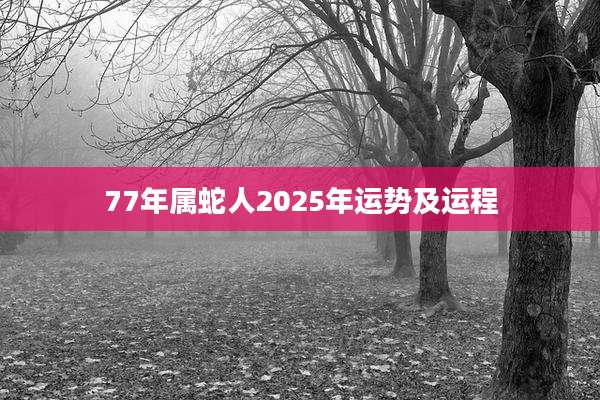 77年属蛇人2025年运势及运程
