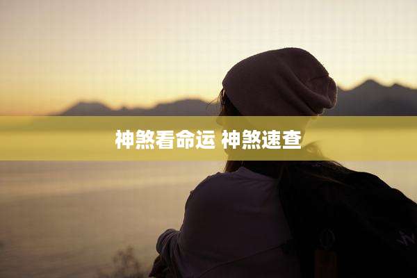 神煞看命运 神煞速查