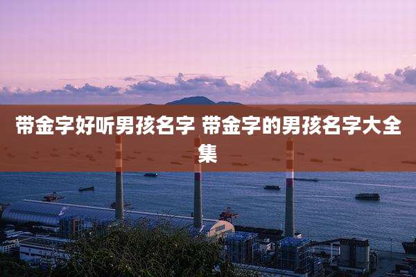 带金字好听男孩名字 带金字的男孩名字大全集