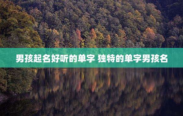 男孩起名好听的单字 独特的单字男孩名