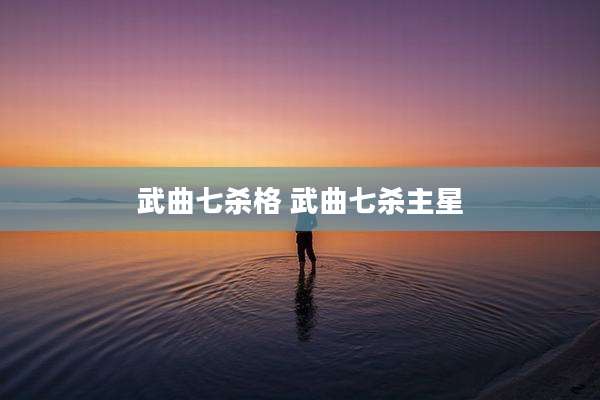 武曲七杀格 武曲七杀主星