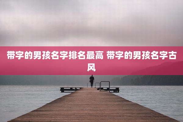 带字的男孩名字排名最高 带字的男孩名字古风