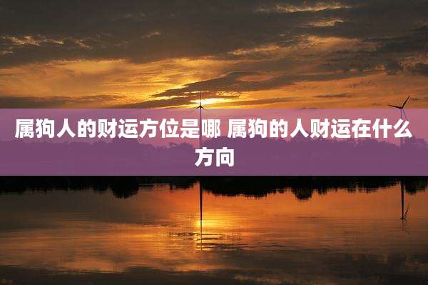 属狗人的财运方位是哪 属狗的人财运在什么方向