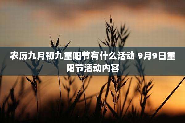 农历九月初九重阳节有什么活动 9月9日重阳节活动内容