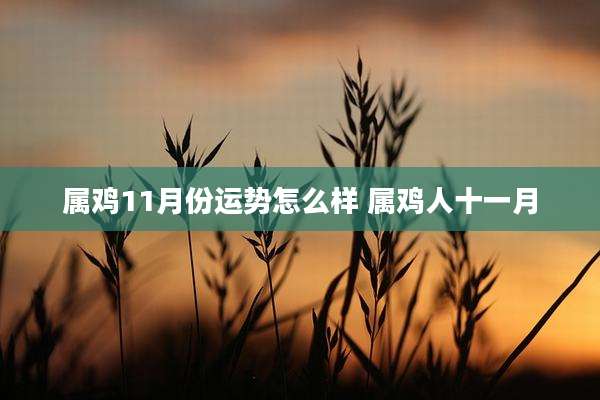 属鸡11月份运势怎么样 属鸡人十一月