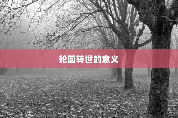 轮回转世的意义