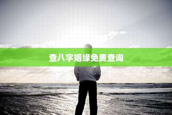 查八字姻缘免费查询