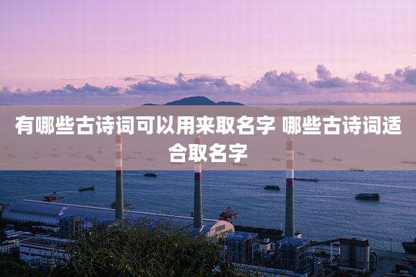 有哪些古诗词可以用来取名字 哪些古诗词适合取名字
