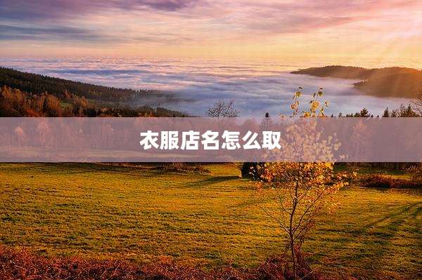 衣服店名怎么取