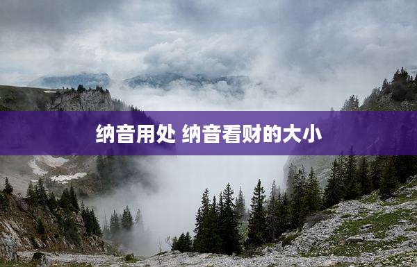 纳音用处 纳音看财的大小