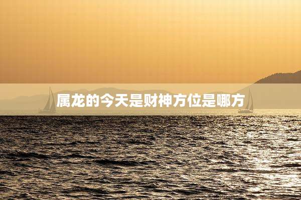 属龙的今天是财神方位是哪方