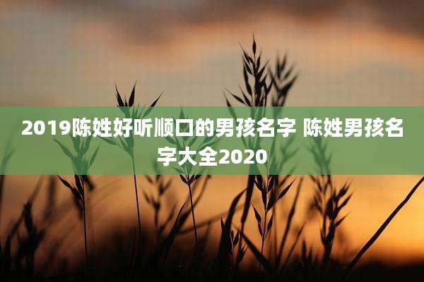 2019陈姓好听顺口的男孩名字 陈姓男孩名字大全2020