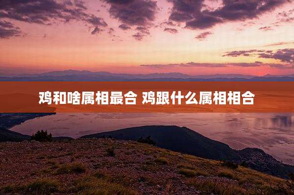 鸡和啥属相最合 鸡跟什么属相相合