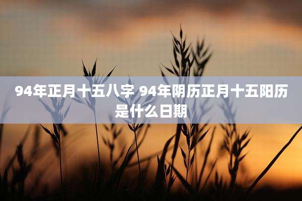 94年正月十五八字 94年阴历正月十五阳历是什么日期