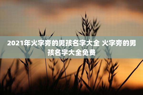 2021年火字旁的男孩名字大全 火字旁的男孩名字大全免费