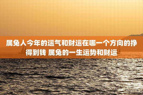 属兔人今年的运气和财运在哪一个方向的挣得到钱 属兔的一生运势和财运