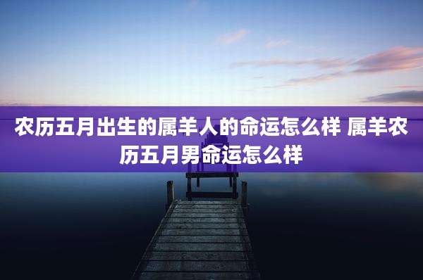 农历五月出生的属羊人的命运怎么样 属羊农历五月男命运怎么样