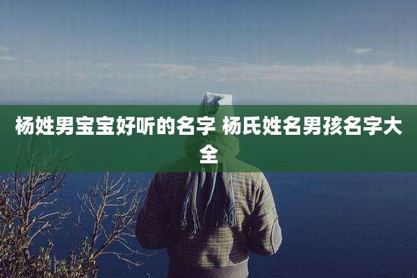 杨姓男宝宝好听的名字 杨氏姓名男孩名字大全