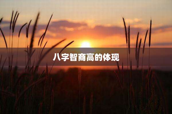 八字智商高的体现