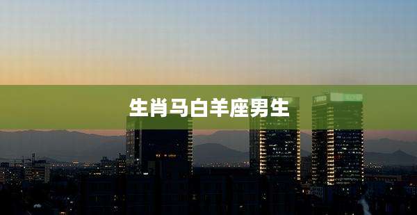 生肖马白羊座男生