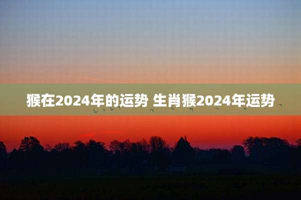 猴在2024年的运势 生肖猴2024年运势