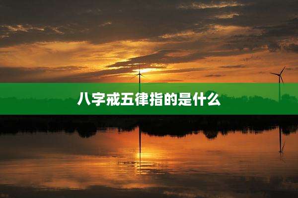 八字戒五律指的是什么