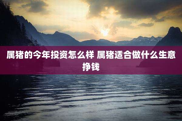 属猪的今年投资怎么样 属猪适合做什么生意挣钱
